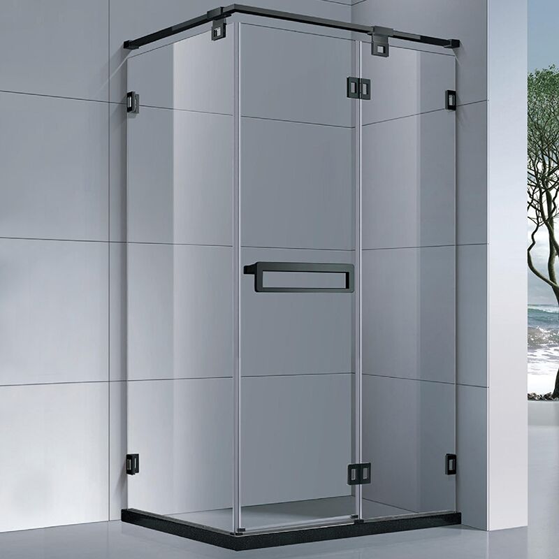 Gran oferta, mampara de ducha de esquina de diamante, puerta de ducha con marco negro, cabina de ducha para baño, cabina de ducha