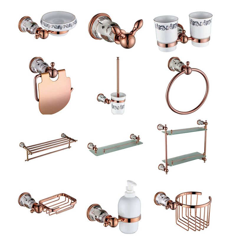 MOPO luxo de alta qualidade latão dourado e ouro rosa produtos de banheiro para casa conjunto de acessórios montagem para hotel