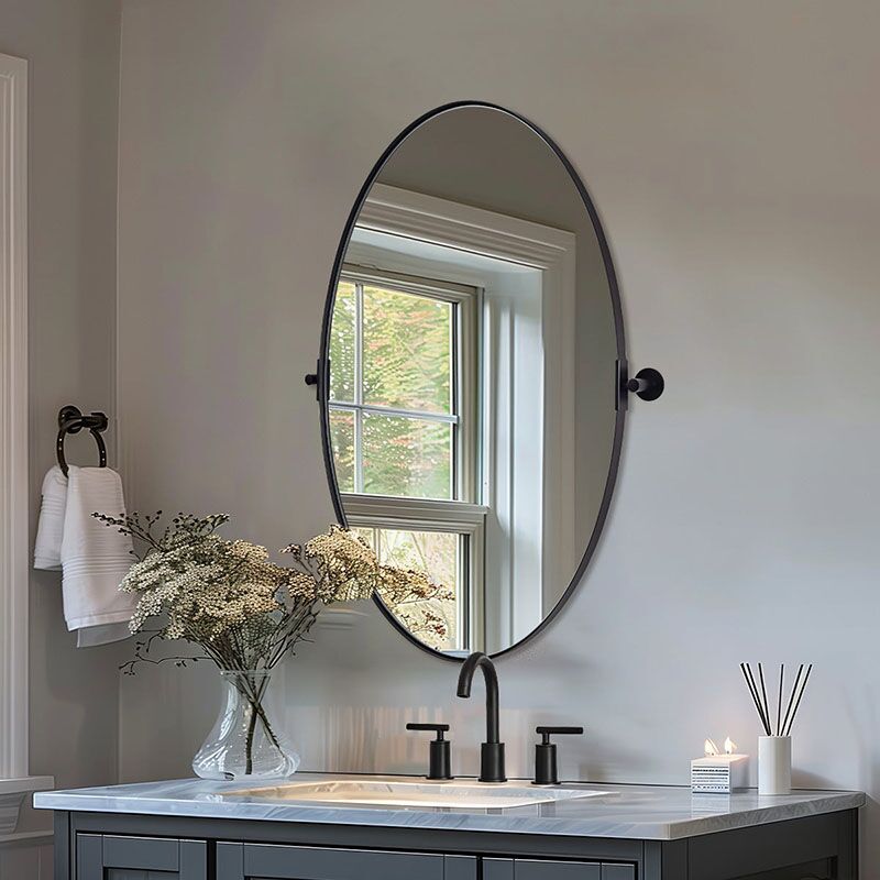 Luxury Bathroom Decoration Oval Shape Nordic Style Decorative Wall Mirror