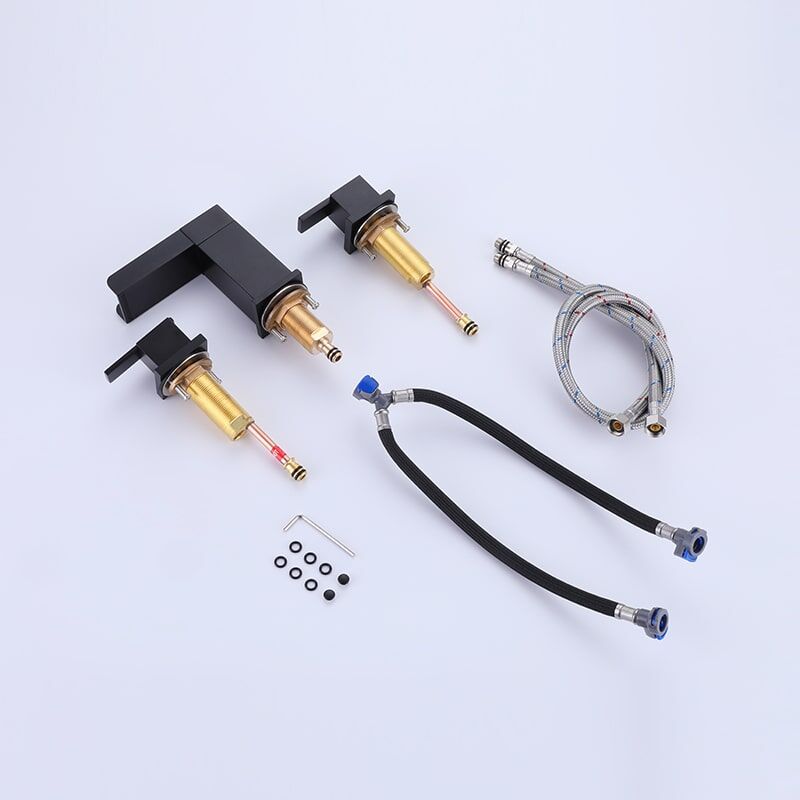 MOPO 2 Handle 3 Hole Waterfall Bathroom Faucet Vanity Sink Faucets 2 Handle 3 Hole Widespread Matte Black Waterfall Bathroom Faucet Vanity Sink Faucet 2 MOPO 2 Handle 3 Hole Waterfall Bathroom Faucet Vanity Sink Faucets - Image 10