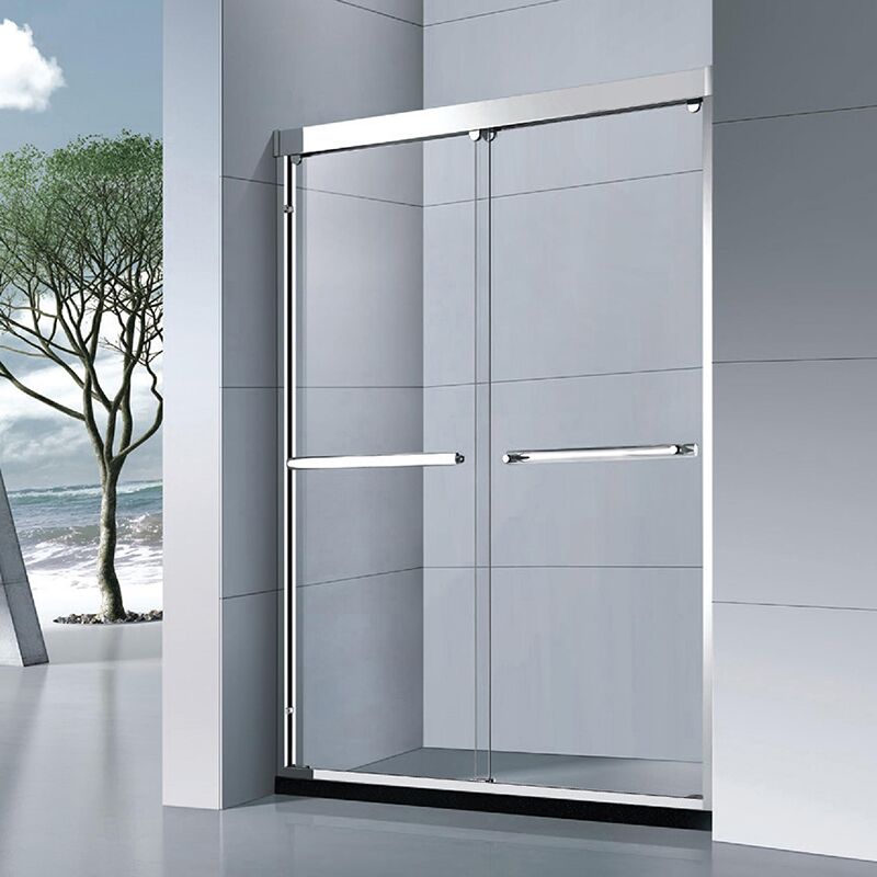 Custom Design 10 mm Frameless 2 Panel Bifold Bathroom Screen Single Sliding Glass Shower Doors Customized 10mm Hotel Bathroom Double Slider Frameless Tempered Bypass Sliding Glass Shower Door MPTG22 02 Custom Design 10 mm Frameless 2 Panel Bifold Bathroom Screen Single Sliding Glass Shower Doors - Image 4