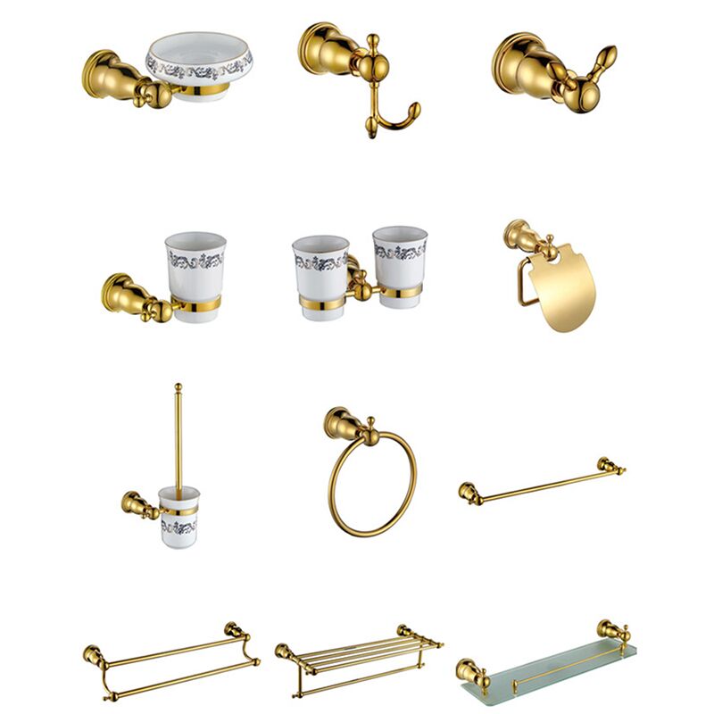 MOPO luxury high quality brass golden and rose gold home bathroom products accessories set fitting for hotel Wholesale hotel and home luxury jade color resin pattern high quality brass bathroom accessories Set 1 2901G MOPO luxury high quality brass golden and rose gold home bathroom products accessories set fitting for hotel - Image 4