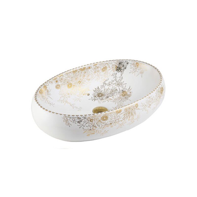 Wholesale New Products Bathroom Sanitary Ware Ceramic Washbasin Countertop Art Pattern Basin China wholesale ceramic new design hotel small round wash basin countertop white marble bathroom decorative pattern art basin D 079 Wholesale New Products Bathroom Sanitary Ware Ceramic Washbasin Countertop Art Pattern Basin - Image 6