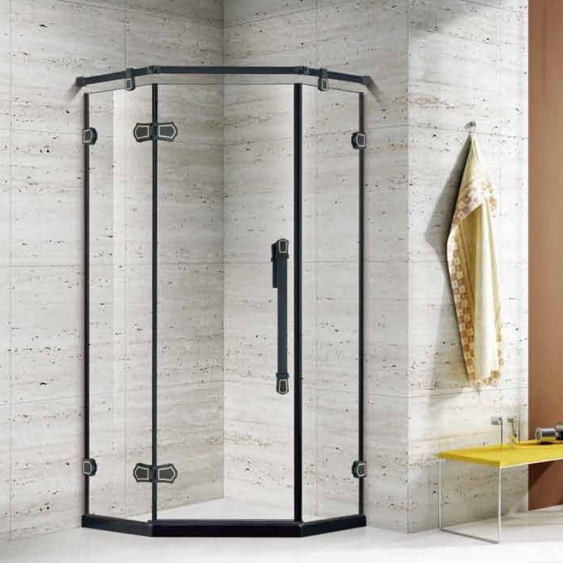 Aluminum White Tempered Glass Straight Hotel Bathroom Sliding Shower Door MP KE672 VK E6968 min Tempered glass push-pull shower door