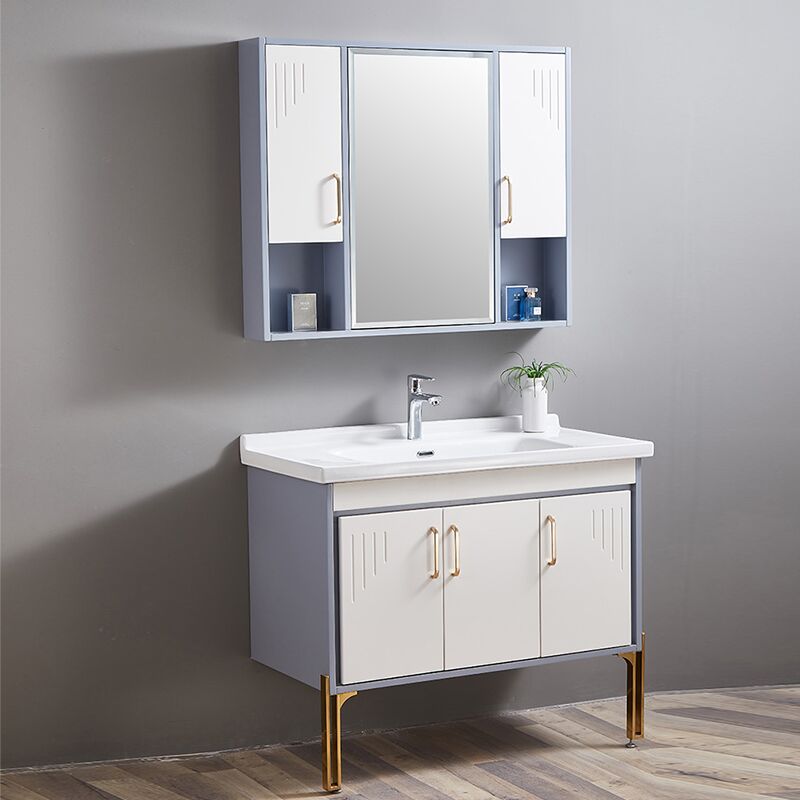 Wholesale manufacturing modern minimalist style solid wood bathroom cabinet with mirror MP MR214 cabinet mp MP 2214 1 European style floor-standing bathroom cabinet