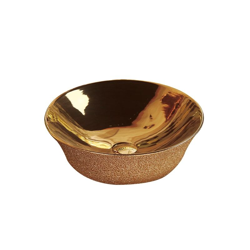 Square Rose Gold Washbasin Bathroom Ceramic Bathroom Countertop Golden Washbasin Sink Hotel gilded wash basin Bathroom vanity min 6 Wash Basin Round Ceramic Bathroom Sink Rose Gold Vanity