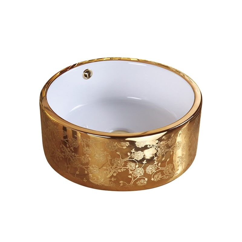 Factory Direct Sales Golden Oval Counter Top Mounted Bathroom High Quality Washbasin Irregular Countertop Bathroom Sink 4 Bathroom Countertop Mounted Sink Ceramic Basin