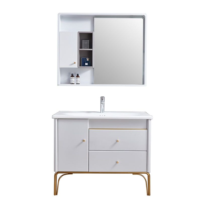 Modern Design Bathroom Furniture Small Size Floor Standing Solid Wood Bathroom Cabinet cabinet MP 2219 9 min 1 White and Gold Bathroom Vanity Cabinet