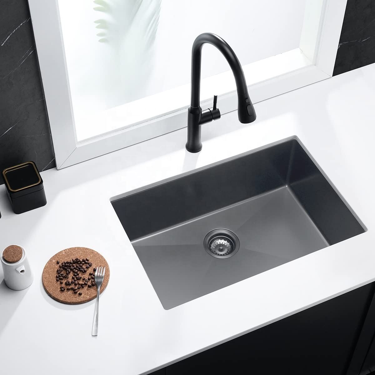 27 Inch Drop in Nano Handmade Kitchen Sink Single Bowl Black Stainless Steel Sink for Kitchen 27 Inch Drop in Nano Handmade Kitchen 27 Inch Drop in Nano Handmade Kitchen Sink Single Bowl Black Stainless Steel Sink for Kitchen