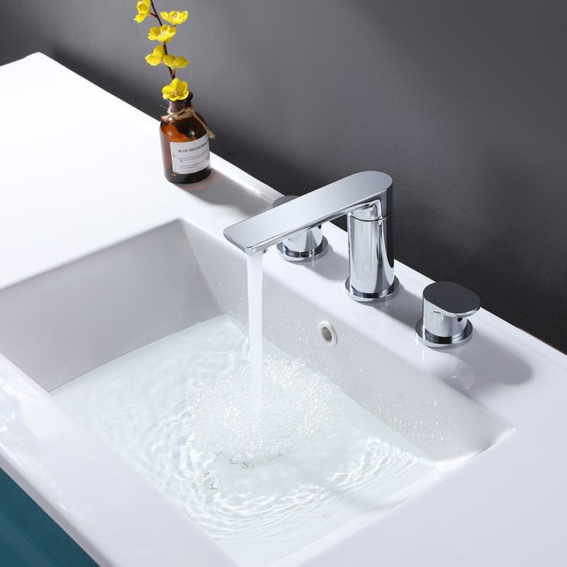 China Faucet Factory Wholesale Brass Bathroom Sink Faucet 2 Handle 3 Holes Bathroom Lavatory Wash Basin Faucet 3 Hole 2 Handle Basin Mixer Faucet with Drain and Supply Lines Widespread Bathroom Basin Faucet 1 11 China Faucet Factory Wholesale Brass Bathroom Sink Faucet 2 Handle 3 Holes Bathroom Lavatory Wash Basin Faucet - Image 2