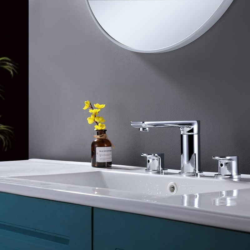 China Faucet Factory Wholesale Brass Bathroom Sink Faucet 2 Handle 3 Holes Bathroom Lavatory Wash Basin Faucet 3 Hole 2 Handle Basin Mixer Faucet with Drain and Supply Lines Widespread Bathroom Basin Faucet 1 7 China Faucet Factory Wholesale Brass Bathroom Sink Faucet 2 Handle 3 Holes Bathroom Lavatory Wash Basin Faucet - Image 4