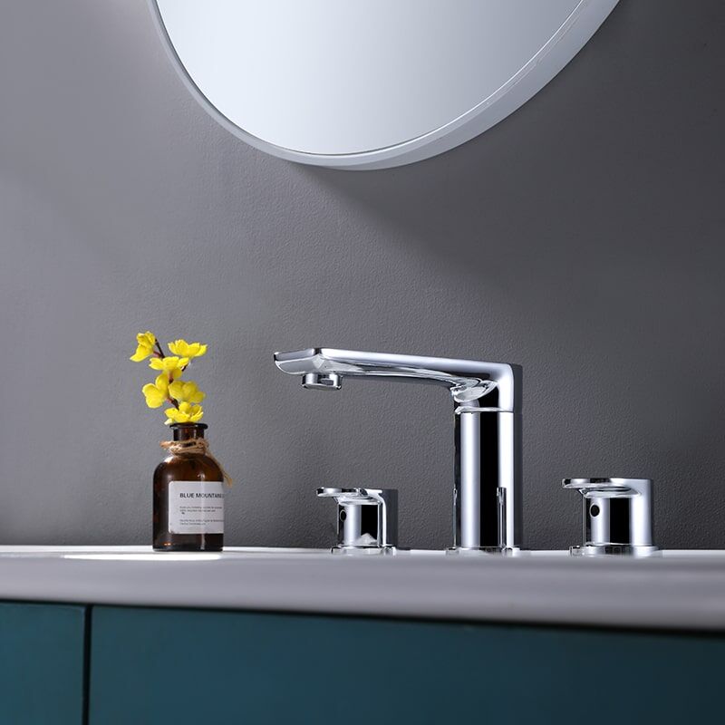 China Faucet Factory Wholesale Brass Bathroom Sink Faucet 2 Handle 3 Holes Bathroom Lavatory Wash Basin Faucet 3 Hole 2 Handle Basin Mixer Faucet with Drain and Supply Lines Widespread Bathroom Basin Faucet 1 8 China Faucet Factory Wholesale Brass Bathroom Sink Faucet 2 Handle 3 Holes Bathroom Lavatory Wash Basin Faucet - Image 5