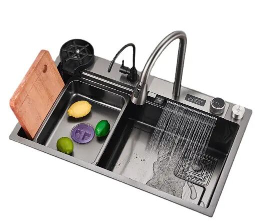 304/201 Stainless Steel Large Basin Digital Display Intelligent Kitchen Sink with Cutting Board 304 201 Stainless Steel Large Basin Digital 304/201 Stainless Steel Large Basin Digital Display Intelligent Kitchen Sink with Cutting Board