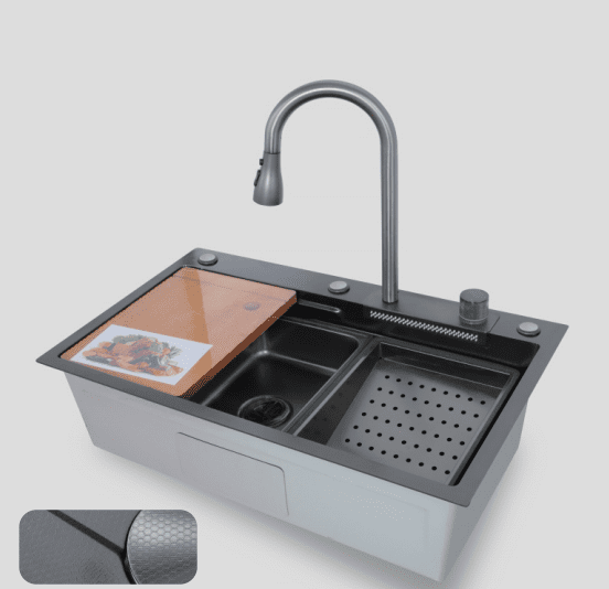 304 Stainless Steel Nano Black Handmade Kitchen Sink Rainfall Kitchen Sink With Accessory 304 Stainless Steel Nano Black Handmade 304 Stainless Steel Nano Black Handmade Kitchen Sink Rainfall Kitchen Sink With Accessory