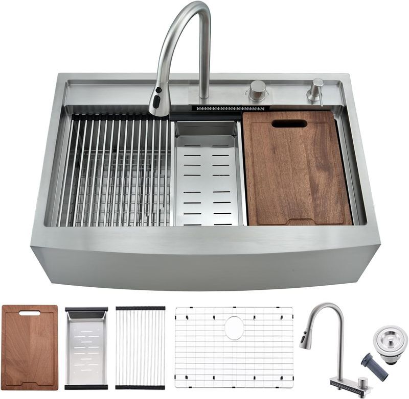 Amazon's Best-selling Kitchen SINK Handmade Sink Under the Counter Basin 33 Inches Kitchen Embedded Stainless Steel Sink Amazon s Best selling Kitchen SINK Amazon's Best-selling Kitchen SINK Handmade Sink Under the Counter Basin 33 Inches Kitchen Embedded Stainless Steel Sink