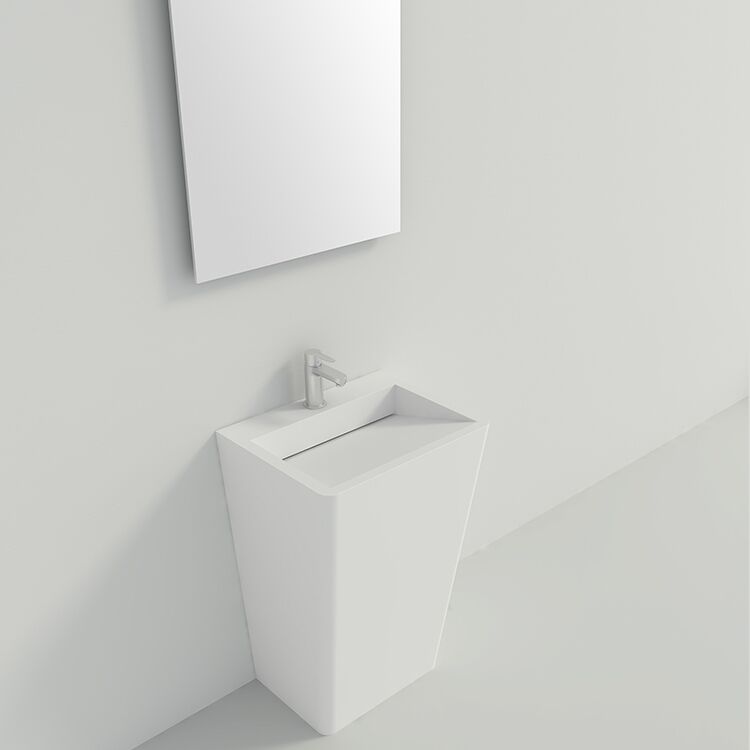 Luxury Hotel White Color Free Standing Wash Hand Basin for Shopping Mall