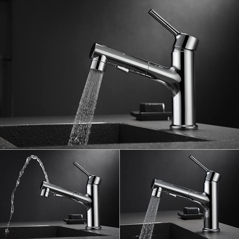 Bathroom Faucet With Pull-Out Spray,With Draw Out Nozzle,Brass Bathroom Sink Faucet, Modern Bathroom Faucet Bathroom FaucetsBathroom Sink Faucet with Pull Out Sprayer Chrome Single Hole Utility Sink Faucet 9 Bathroom Faucet With Pull-Out Spray,With Draw Out Nozzle,Brass Bathroom Sink Faucet, Modern Bathroom Faucet