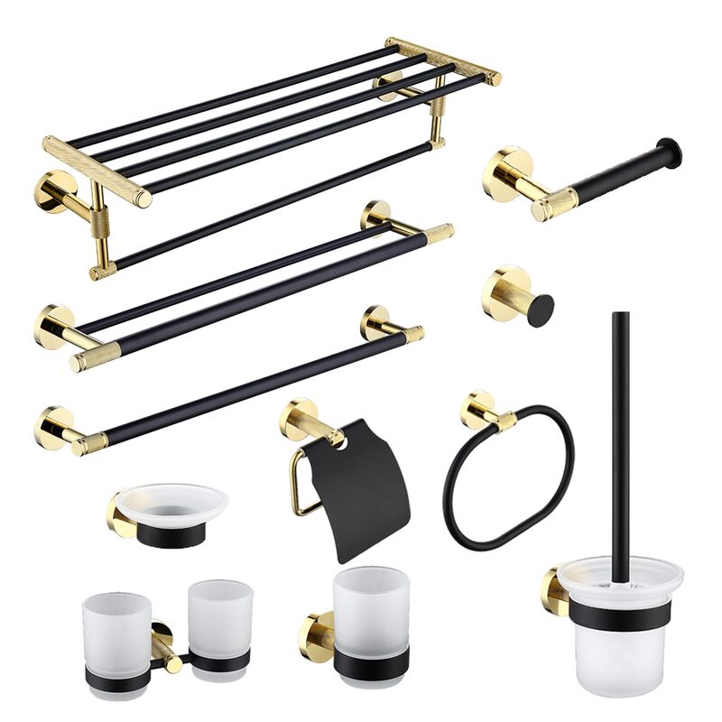 Black Gold Bathroom Accessories Stainless Steel for Hotels-Includes Towel Rack Towel Holder Bar Robe Hooks Attachment for Black Gold Bathroom Accessories Stainless Steel Black Gold Bathroom Accessories Stainless Steel for Hotels-Includes Towel Rack Towel Holder Bar Robe Hooks Attachment for