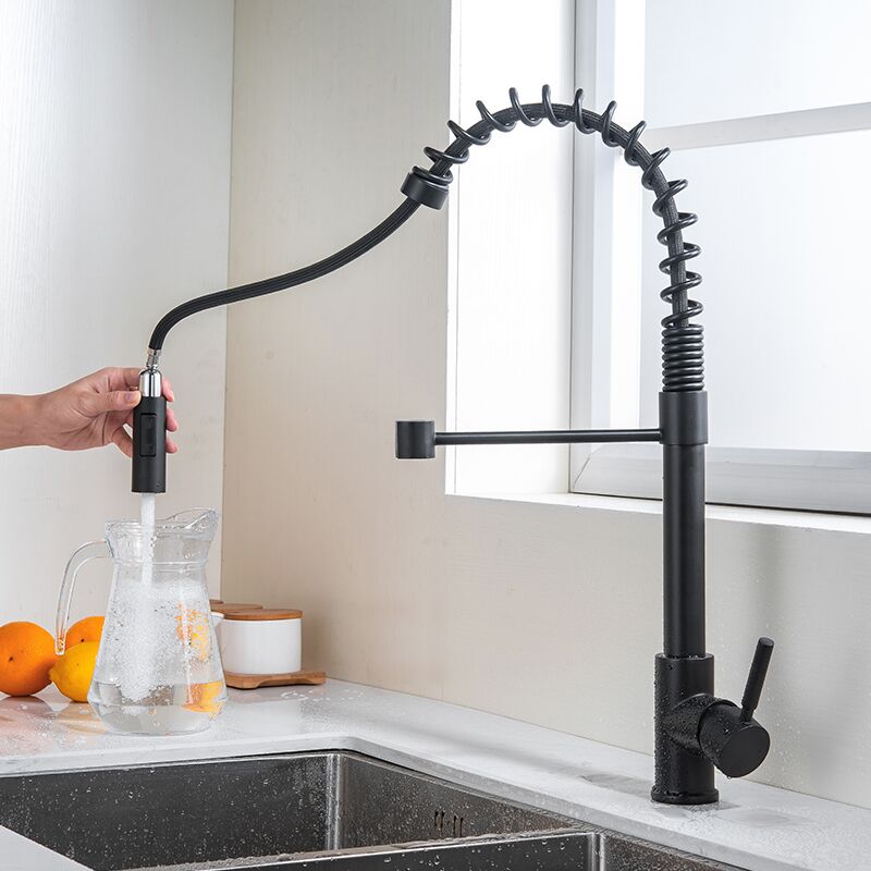 Black brass kitchen faucet countertop mounted faucet 360 degree swivel pull-out kitchen sink faucet with sprayer Black brass kitchen faucet countertop mounted faucet 360 degree swivel pull out kitchen faucet with sprayer 1 Black brass kitchen faucet countertop mounted faucet 360 degree swivel pull-out kitchen sink faucet with sprayer