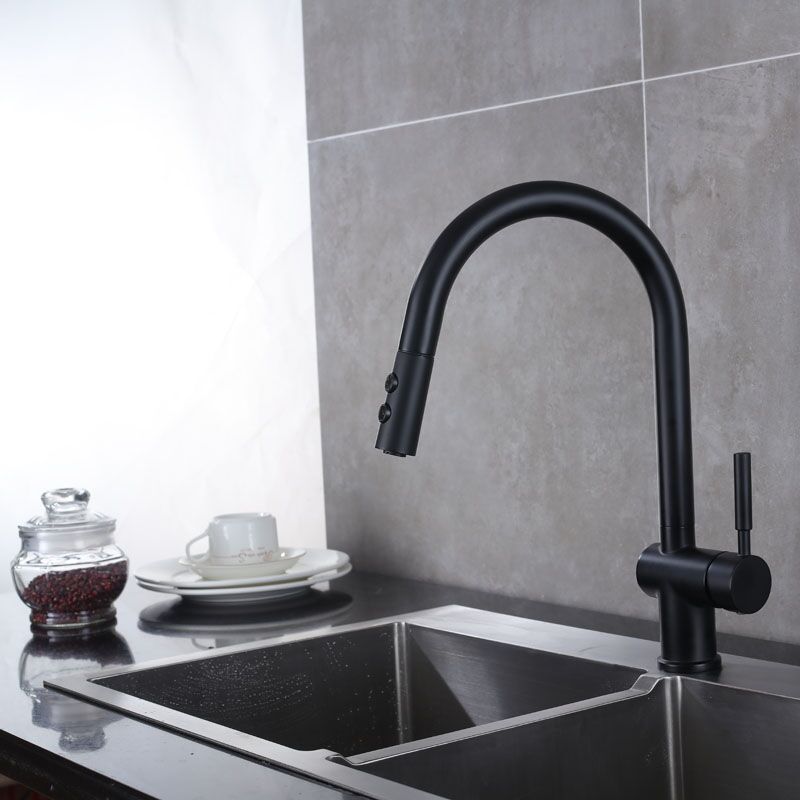 MOPO Black kitchen sink faucet with pull-out spout cold and hot water flexible hose for kitchen faucet Black kitchen sink faucet with pull out spout 304 stainless steel cold and hot water flexible hose for kitchen faucet 1 MOPO Black kitchen sink faucet with pull-out spout cold and hot water flexible hose for kitchen faucet