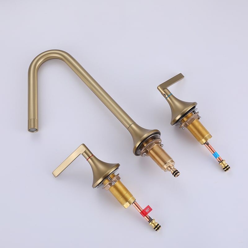 Brushed Gold Bathroom Faucet 2 Handle 3 Hole Brass Sink Faucet Bathroom Basin Water Mixer Taps For Bathroom Brushed Gold Bathroom Faucet 2 Handle 3 Hole Brass Sink Faucet Bathroom Basin Water Mixer Taps For Bathroom 5 Brushed Gold Bathroom Faucet 2 Handle 3 Hole Brass Sink Faucet Bathroom Basin Water Mixer Taps For Bathroom - Image 21