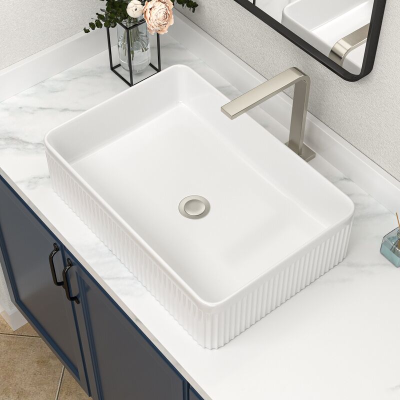 Creativity Vessel Countertop Glossy White Simple Design Ceramic Bathroom Sink Porcelain Corrugated Ware Above Counter Wash Basin Creativity Vessel Countertop Glossy White Simple Creativity Vessel Countertop Glossy White Simple Design Ceramic Bathroom Sink Porcelain Corrugated Ware Above Counter Wash Basin