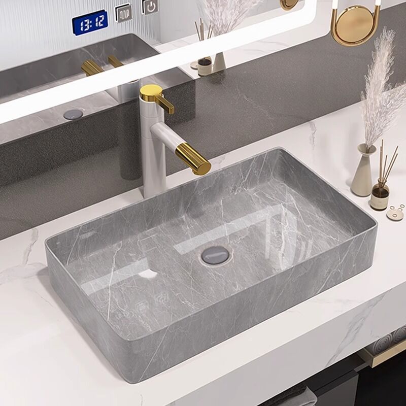 European Contracted Design Above Counter Art Marble Basin Bathroom Hand Wash Grey Black Sinks European Contracted Design Above Counter Art European Contracted Design Above Counter Art Marble Basin Bathroom Hand Wash Grey Black Sinks