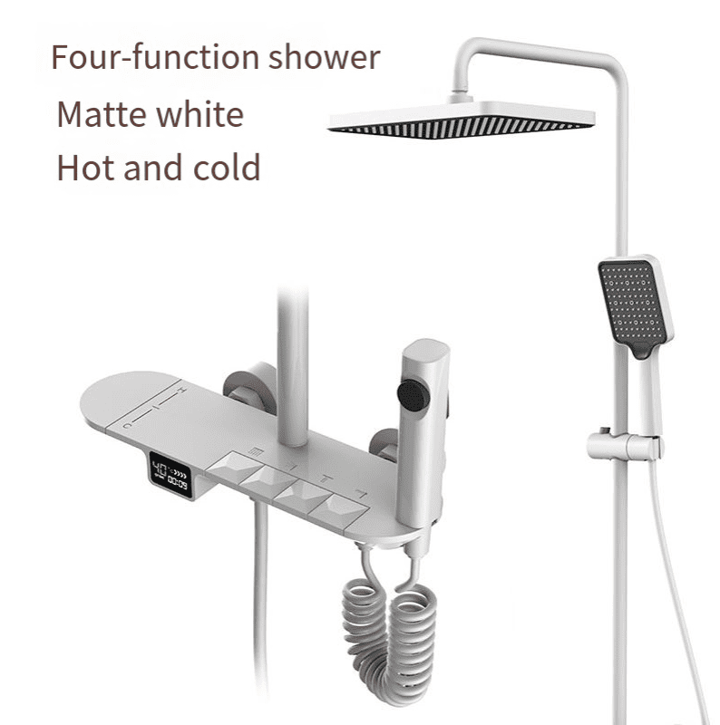 Four-function Shower Faucets Chrome Plating Color Thermostatic Version Shower Complete Set