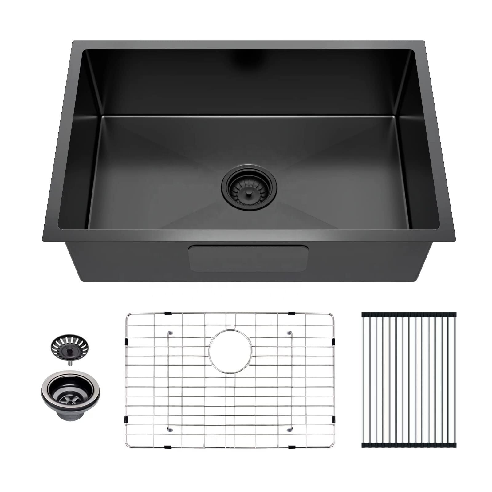 Fregadero Handmade Sink Undermount Single Bowl Black 304 Stainless Steel Kitchen Sink Fregadero Handmade Sink Undermount Single Bowl Black Fregadero Handmade Sink Undermount Single Bowl Black 304 Stainless Steel Kitchen Sink