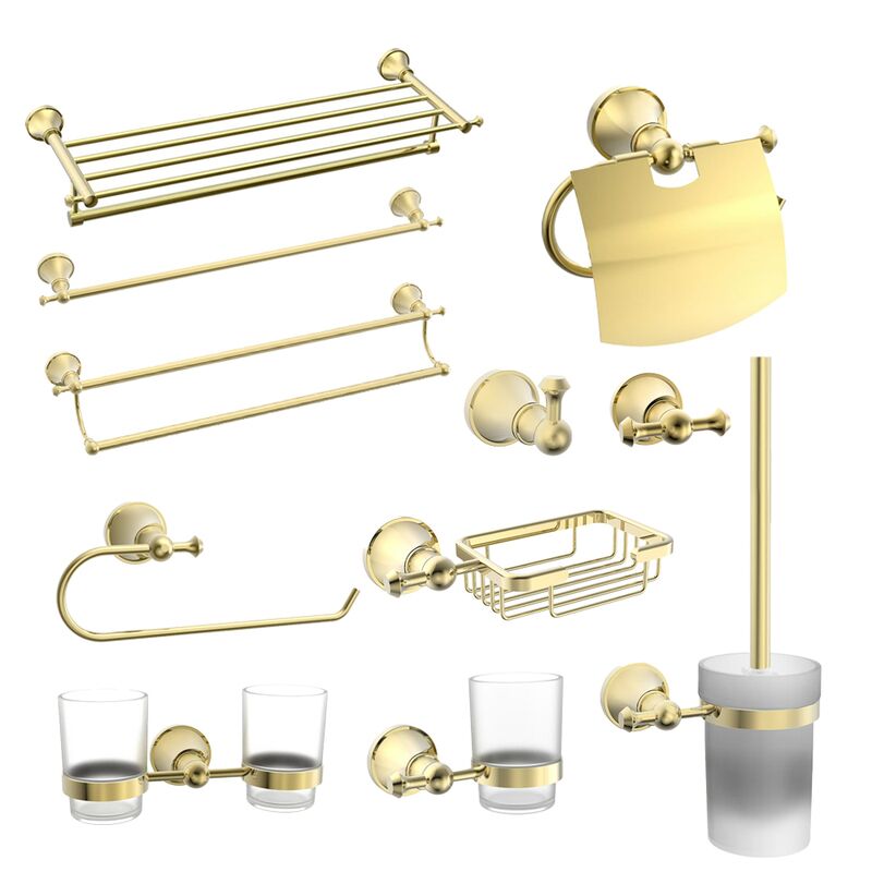 Golden Tissue Holder Towel Rack Clothes Robe Hooks Storage Racks Set Metal Hardware Toilet Bathroom Accessories Golden Tissue Holder Towel Rack Clothes Golden Tissue Holder Towel Rack Clothes Robe Hooks Storage Racks Set Metal Hardware Toilet Bathroom Accessories
