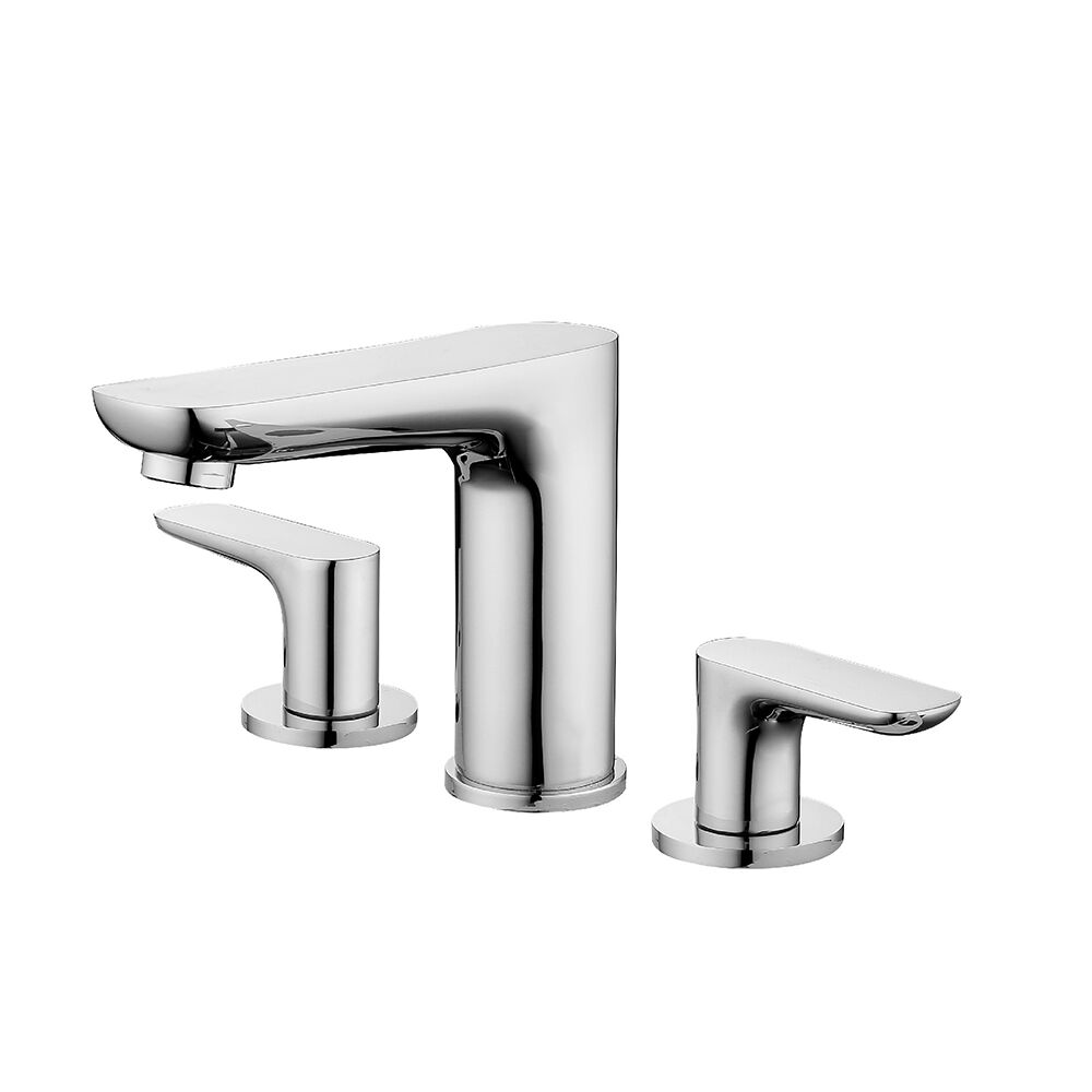 High Quality Chrome Brass Three-Hole Deck Mounted Basin Mixer Taps Modern Design Hot Cold Bathroom Faucet High Quality Chrome Brass Three Hole Deck High Quality Chrome Brass Three-Hole Deck Mounted Basin Mixer Taps Modern Design Hot Cold Bathroom Faucet