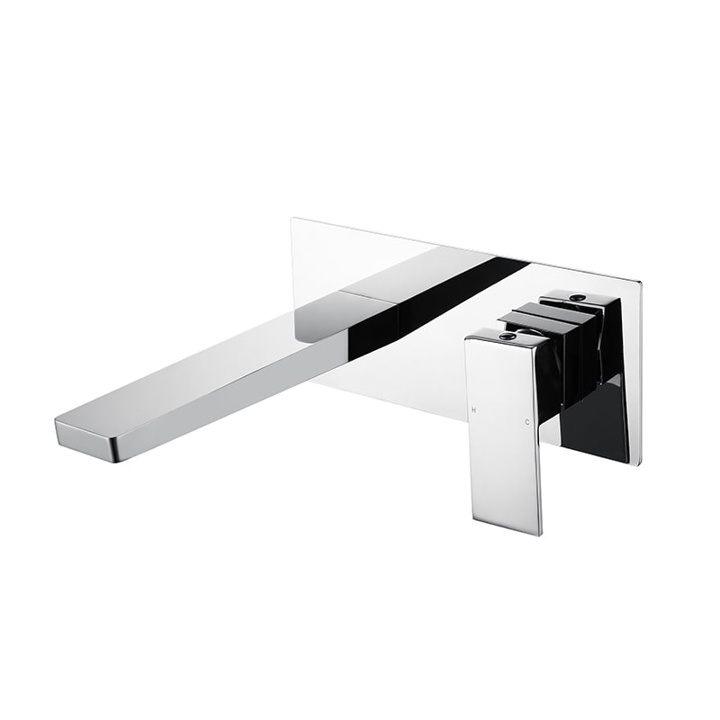 High Quality Chrome Single Handle Square Wall Mount Sink Faucet Concealed Bathroom Brass Basin Faucet High Quality Chrome Single Handle Square Basin Tap Wall Mount Concealed Bathroom Brass Basin Faucet 3 High Quality Chrome Single Handle Square Wall Mount Sink Faucet Concealed Bathroom Brass Basin Faucet - Image 3
