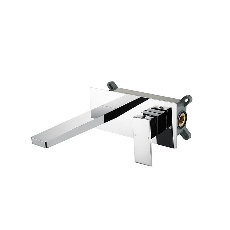 High Quality Chrome Single Handle Square Wall Mount Sink Faucet Concealed Bathroom Brass Basin Faucet High Quality Chrome Single Handle Square Basin Tap Wall Mount Concealed Bathroom Brass Basin Faucet 4 High Quality Chrome Single Handle Square Wall Mount Sink Faucet Concealed Bathroom Brass Basin Faucet