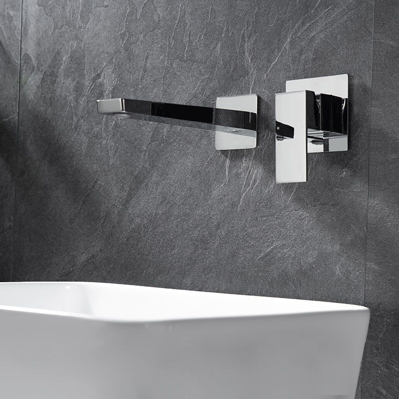 High Quality Chrome Single Handle Square Wall Mount Sink Faucet Concealed Bathroom Brass Basin Faucet High Quality Chrome Single Handle Square Basin Tap Wall Mount Concealed Bathroom Brass Basin Faucet 7 High Quality Chrome Single Handle Square Wall Mount Sink Faucet Concealed Bathroom Brass Basin Faucet - Image 6
