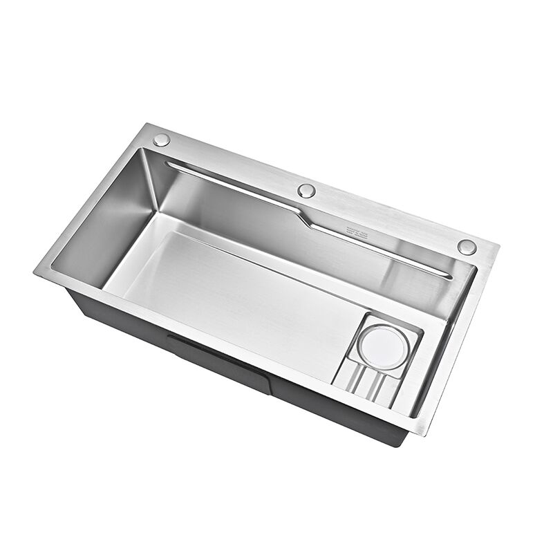 High Quality Stainless Steel Handmade Kitchen Sink Modern Design Single Bowl with Drainer Simple Style Counter Installation High Quality Stainless Steel Handmade Kitchen Sink 3 High Quality Stainless Steel Handmade Kitchen Sink Modern Design Single Bowl with Drainer Simple Style Counter Installation