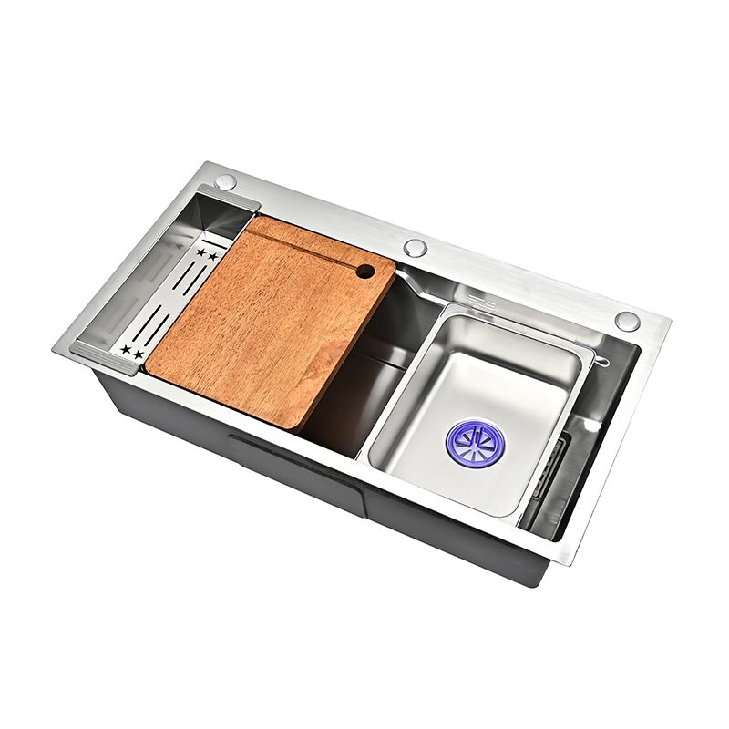 High Quality Stainless Steel Handmade Kitchen Sink Modern Design Single Bowl with Drainer Simple Style Counter Installation High Quality Stainless Steel Handmade Kitchen Sink 4 High Quality Stainless Steel Handmade Kitchen Sink Modern Design Single Bowl with Drainer Simple Style Counter Installation