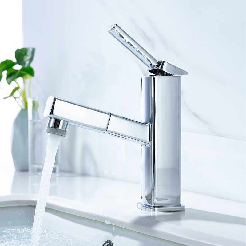 Single handle pull down mixer tap brass wash basin sprayer faucets High quality bathroom faucet water saving faucet Single handle pull down mixer tap brass wash basin sprayer faucets