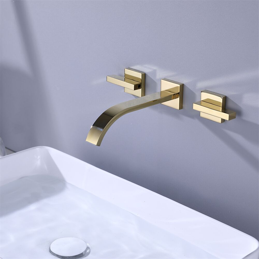 Hot Sale 3 Hole Modern Style Double Handle Brushed Gold Bathroom Brass Hand Wash Basin Faucet Tap Hot Sale 3 Hole Modern Style Double 2 Hot Sale 3 Hole Modern Style Double Handle Brushed Gold Bathroom Brass Hand Wash Basin Faucet Tap