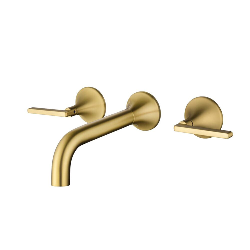 Hot Sale 3 Hole Modern Style Double Handle Brushed Gold Bathroom Brass Basin Faucet Tap Hot Sale 3 Hole Modern Style Double Hot Sale 3 Hole Modern Style Double Handle Brushed Gold Bathroom Brass Basin Faucet Tap