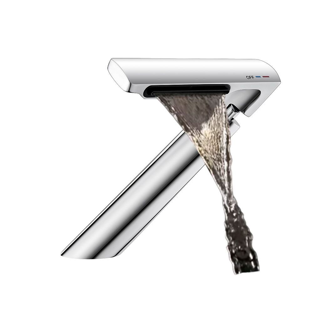 Hot and Cold Water Chrome Brass Single Hole Deck Mounted Bathroom Basin Faucets Hot and Cold Water Chrome Brass Single Hot and Cold Water Chrome Brass Single Hole Deck Mounted Bathroom Basin Faucets