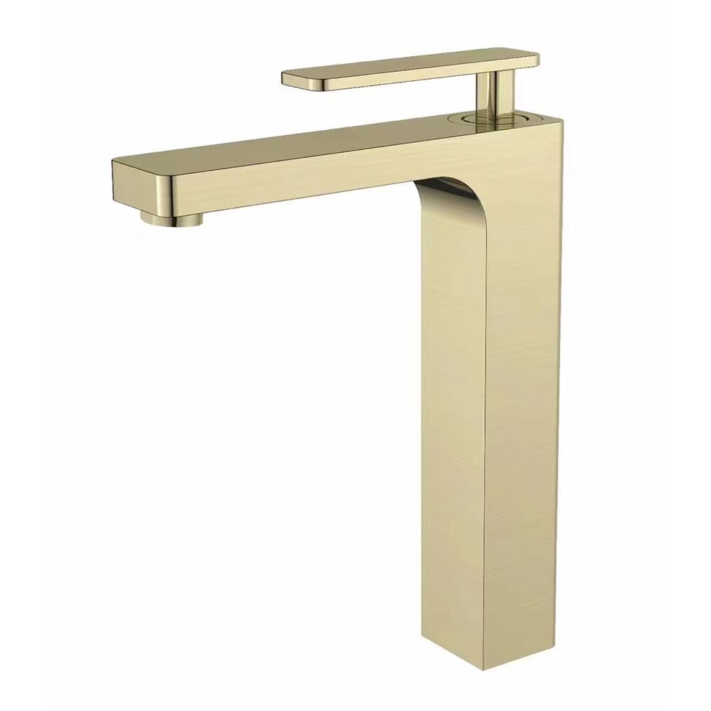 Hotel Bathroom Faucets Single Hole Deck Mounted Brushed Gold Finish Brass Faucet Hot Cold Water Basin Mixer High Faucet Hotel Bathroom Faucets Single Hole Deck Mounted Hotel Bathroom Faucets Single Hole Deck Mounted Brushed Gold Finish Brass Faucet Hot Cold Water Basin Mixer High Faucet