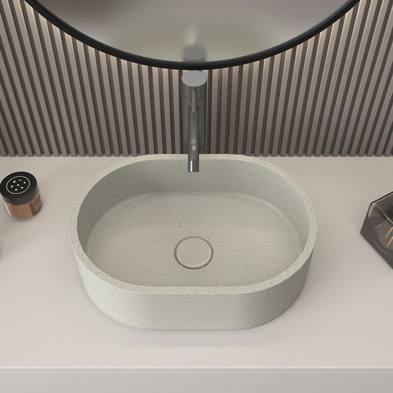 Bathroom Vanities Stone Color Cement Wash Hand Basins Bowls Concrete Counter Top Bathroom Sinks