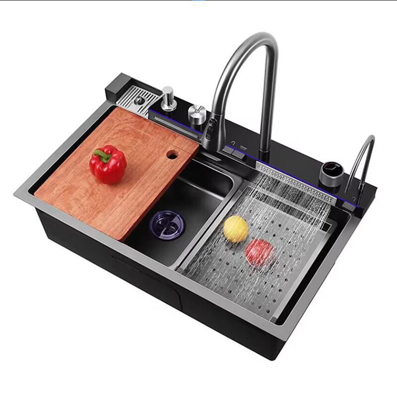 LED Digital Smart 304 Stainless Steel Single Bionic Honeycomb Multifunctional Four-Hole Kitchen Sink Faucet Digital Kitchen LED Digital Smart 304 Stainless Steel Single LED Digital Smart 304 Stainless Steel Single Bionic Honeycomb Multifunctional Four-Hole Kitchen Sink Faucet Digital Kitchen