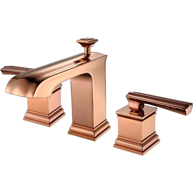 Luxurious Bathroom Sink Faucet Widespread Brass Deck Mounted 3 Holes Basin Mixer Faucet Tap with Water Supply Hose Luxurious Bathroom Sink Faucet Widespread Brass Deck Luxurious Bathroom Sink Faucet Widespread Brass Deck Mounted 3 Holes Basin Mixer Faucet Tap with Water Supply Hose