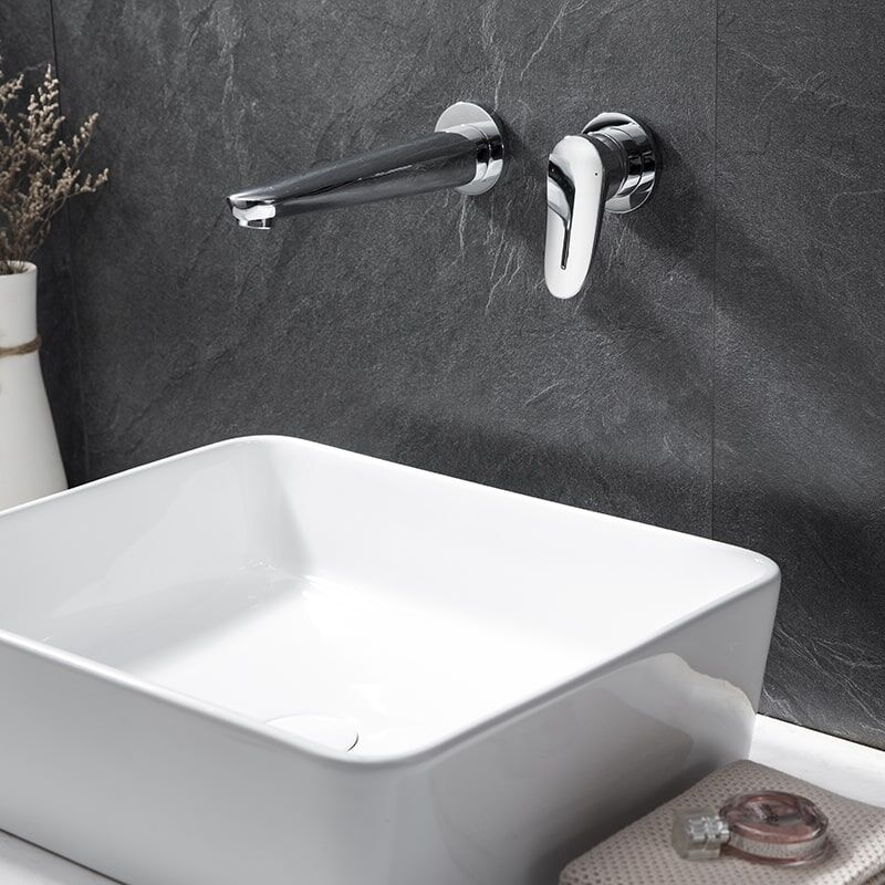 Wholesale Modern Designed Basin Faucet Concealed Wall Mounted Faucet Hot Cold Water Washing Tap Luxury Brass Wall Mounted Basin Tap Matte Waterfall Concealed Basin Mixer Faucet 8 Wholesale Modern Designed Basin Faucet Concealed Wall Mounted Faucet Hot Cold Water Washing Tap - Image 8