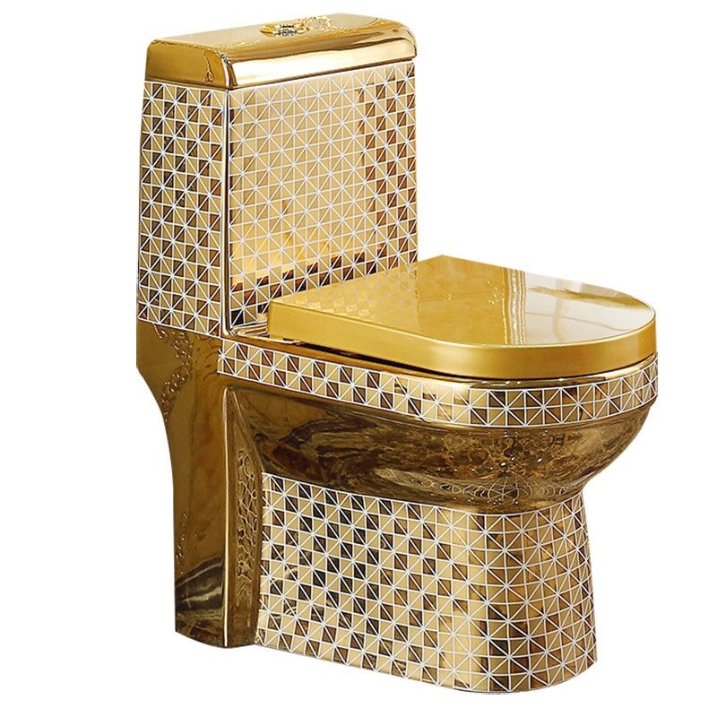 Royal Luxury Sanitary Ware Wc Toilet Bathroom Electroplated Gold Color Washdown Siphonic Gold Toilet Luxury Design Golden Sanitary Wares WC One Pieces Gold Plating Toilet G1004 Royal Luxury Sanitary Ware Wc Toilet Bathroom Electroplated Gold Color Washdown Siphonic Gold Toilet