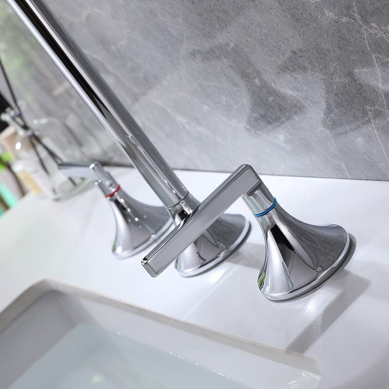 Luxury Faucets Mixers Taps - Basin Sink Faucet Modern Brass 2 Handle 3 Hole Basin Faucet Bathroom Luxury Faucets Mixers Taps Basin Sink Faucet Modern Brass 2 Handle 3 Hole Basin Faucet Bathroom 10 Luxury Faucets Mixers Taps - Basin Sink Faucet Modern Brass 2 Handle 3 Hole Basin Faucet Bathroom - Image 10