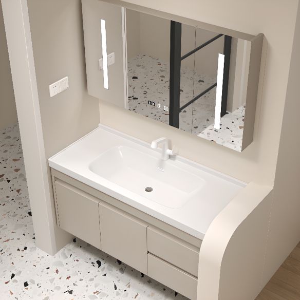 Wall Mounted Bathroom Vanity with Wash Basin Sintered Stone with Mirror MP BC 10132 Wall Mounted Bathroom Vanity with Wash Basin Sintered Stone with Mirror Wall Mounted Bathroom Vanity with Wash Basin Sintered Stone with Mirror
