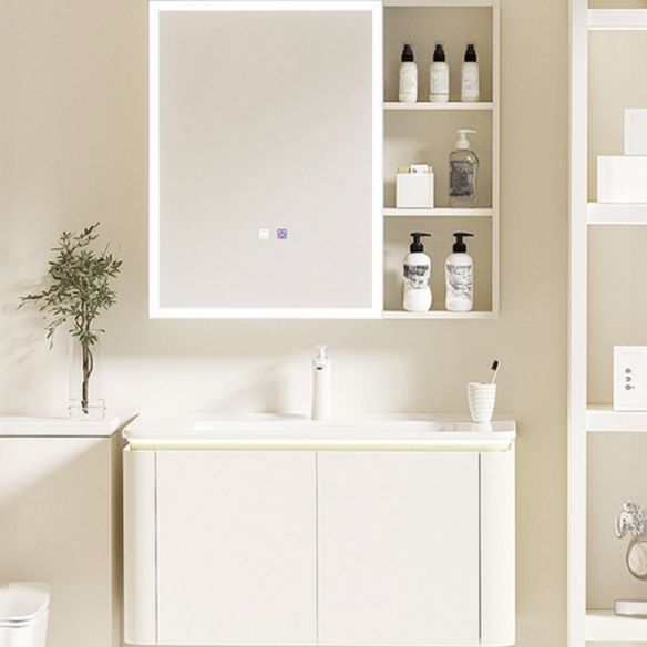 Wall-Mounted Bathroom Cabinet Wood and Smart Mirror Vanity MP BC 10135 Wall Mounted Bathroom Cabinet Wood and Smart Mirror Vanity Wall-Mounted Bathroom Cabinet Wood and Smart Mirror Vanity