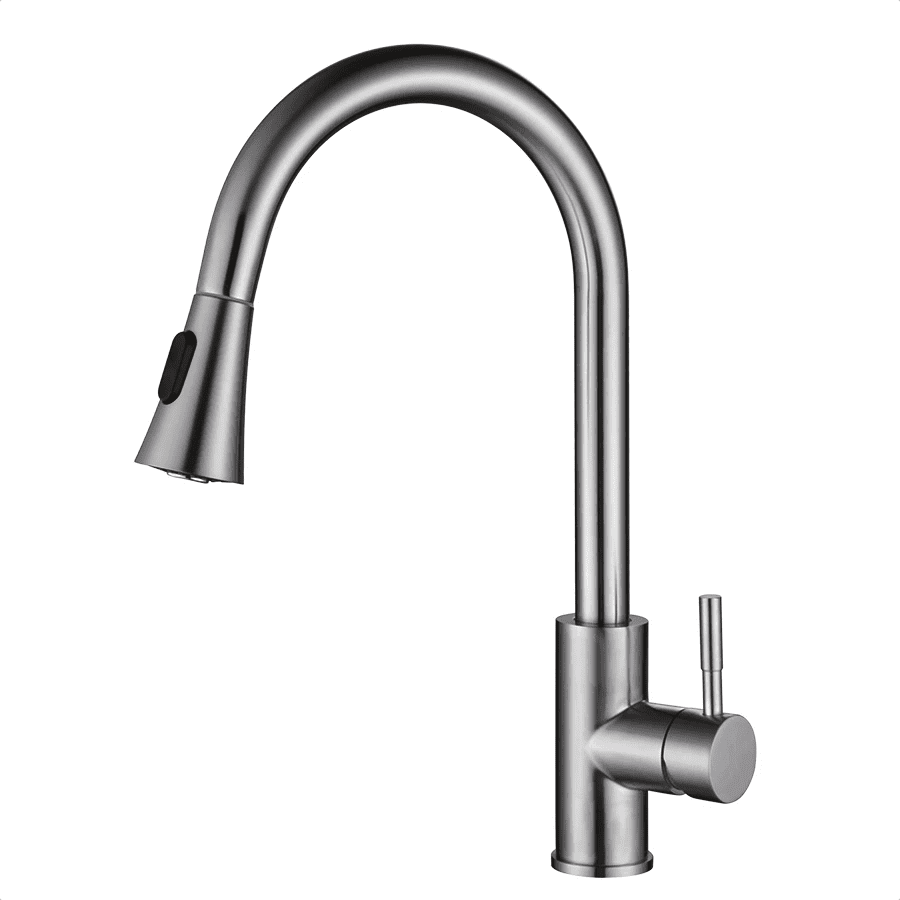 Single Handle High Arc Brushed Nickel Pull Out Kitchen Faucet MP KF 106 Single Handle High Arc Brushed Nickel Pull Out Kitchen Faucet Single Handle High Arc Brushed Nickel Pull Out Kitchen Faucet